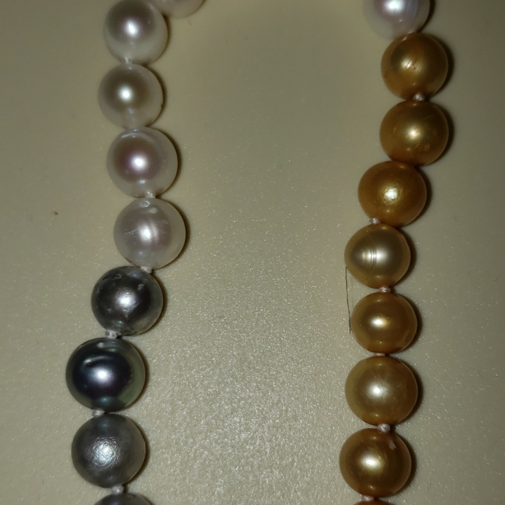 Fresh water 7mm near round multi color necklace - Picture 2 of 2